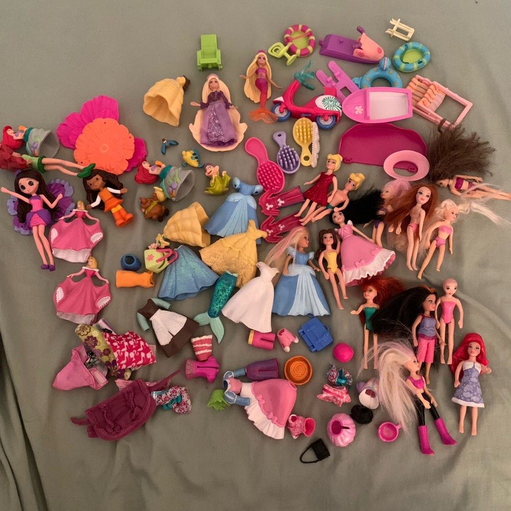 Polly Pocket Lot Disney Princess Carrying Case Vintage Miscellaneous Toys